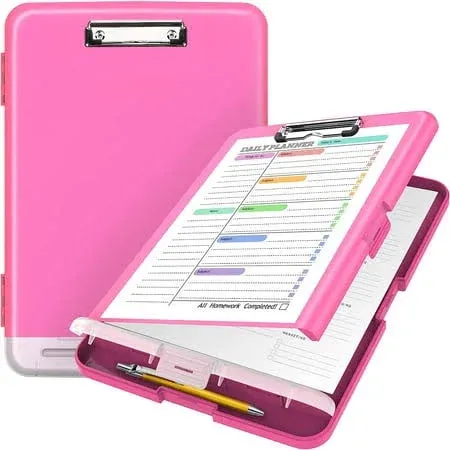 Sooez Clipboard with Storage, High Capacity Nursing Clipboards with Pen Holder, Heavy Duty Plastic Storage Clipboard with Low PR