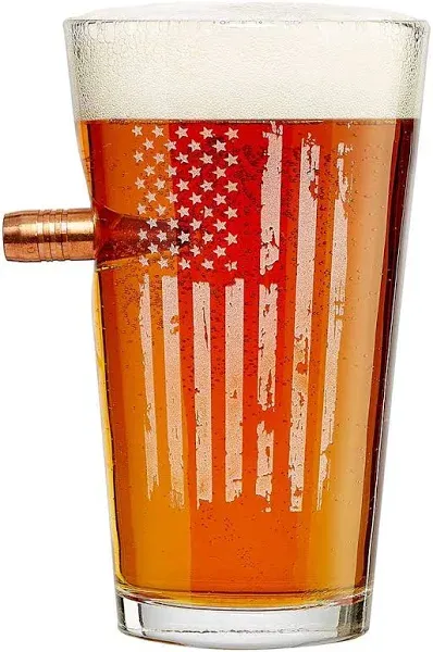 BenShot American Flag Pint Glass Bullet