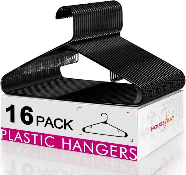 Metronic Jiaro Black Magic Hangers Space Saving Clothes Hangers Organizer Smart Closet Space Saver Pack of 10 with Sturdy Plastic for Heavy Clothes, Size: 16