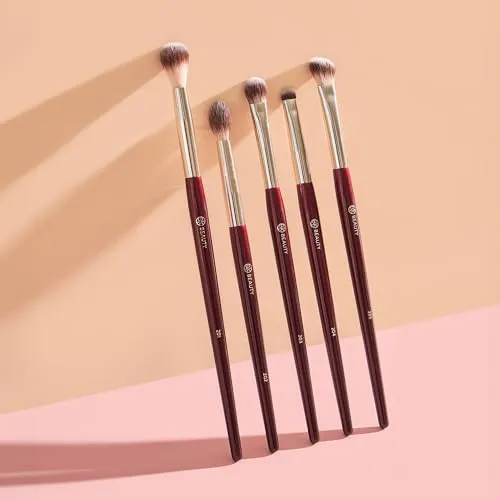 BK BEAUTY - ESSENTIALS EYE BRUSH SET (5PC) - Professional Eye Makeup Brushes for Blending, Smudging, & Defining | Premium Eyeshadow Brush Set for Flawless Eye Looks