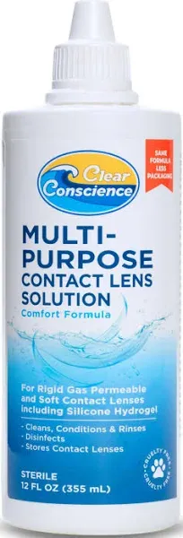 Clear Conscience Multi Purpose Solution for Soft Contact Lenses, 12 Oz