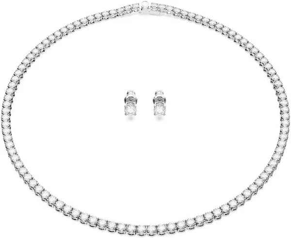 Swarovski Women's Matrix Tennis Necklace & Earring Set