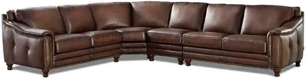 Hydeline Belfast Top Grain Leather L Shape Sectional (Reversible)