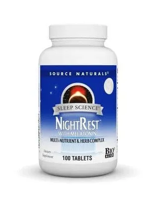 Source Naturals NightRest, with Melatonin, Tablets - 100 tablets