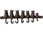 7 Cats Cast Iron Wall Hanger  Decorative Cast Iron Wall Hook Rack  Vintage