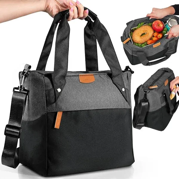 Casual Lunch Bag - Premium Stylish Insulated Lunchbox With BPA Free Lined Interior & Large Capacity - Durable Food Contact Safe Lunch Tote For Work, College & Picnics – Keeps Food Hot or Cold