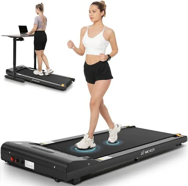 ANCHEER Under Desk Treadmill, 300lb Capacity, 2.5HP Portable 2 in 1 Walking Pad Treadmill with Remote, Compact Treadmills for Home Office Gym Desk Walking Running Machine with LED Display