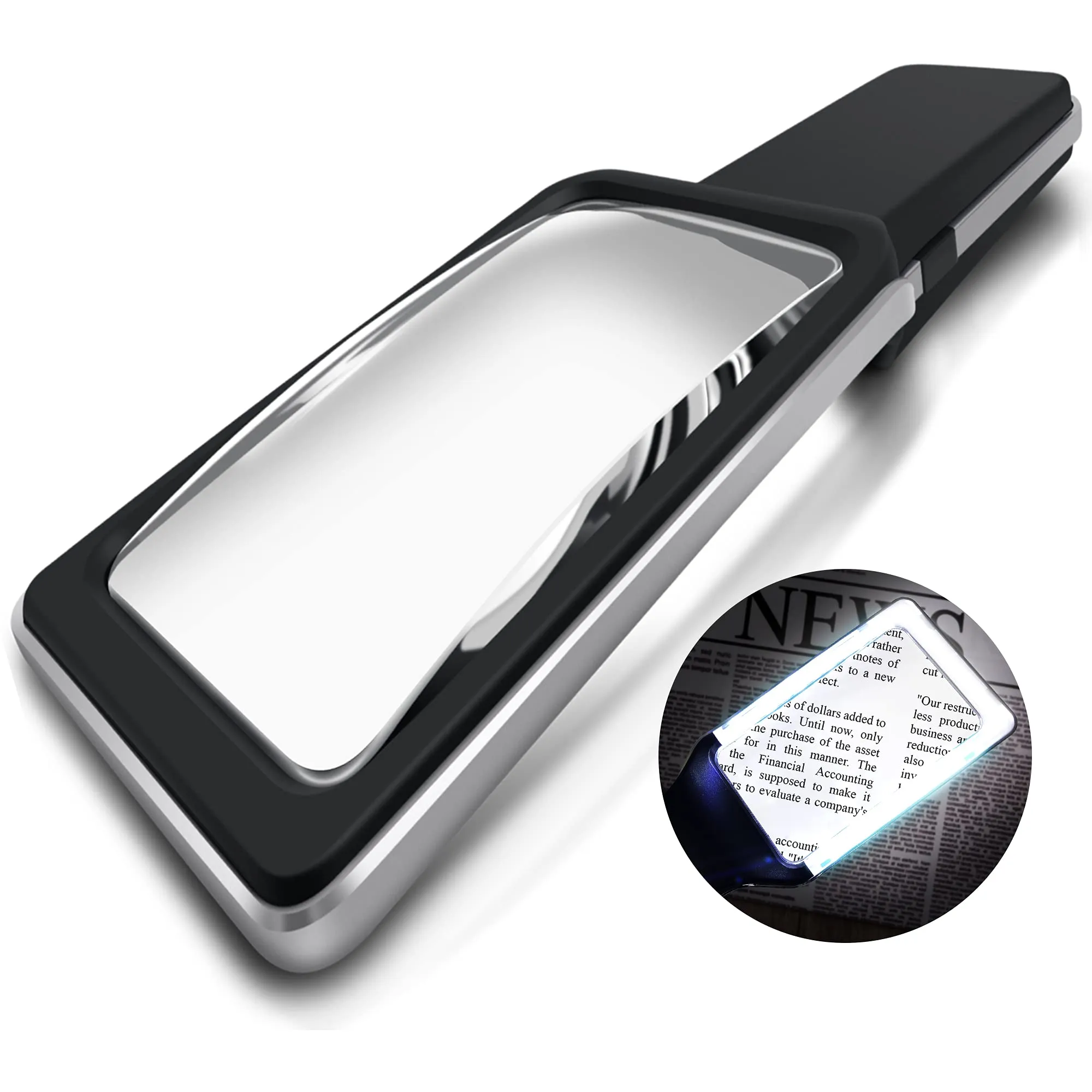 MagniPros 3X Large Horizontal Handheld Magnifying Glass