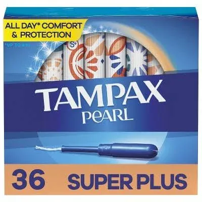 Tampax Pearl, Super Absorbency, Unscented, 36 Count, SUPER Plus