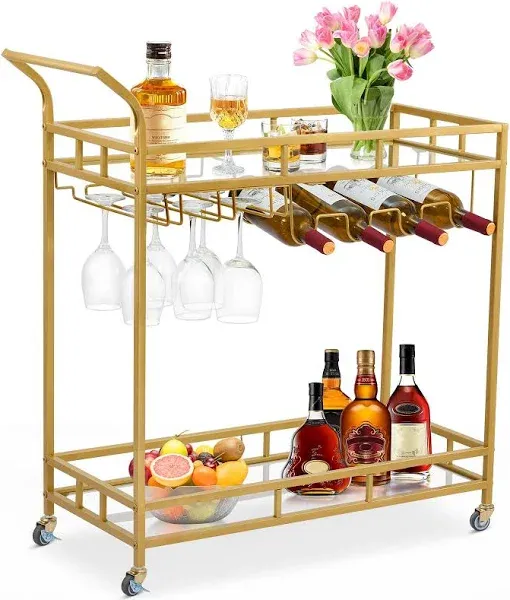 Home Bar Serving Cart Wine Cart