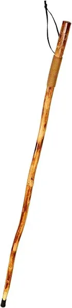 SE Survivor Series 55" Hand Carved Wolf Hiking Stick, Weatherproof, Rope Wrapped, Metal Tip - WS626-55RW