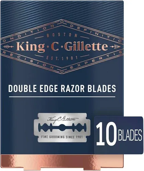 King C. Gillette Double Edge Safety Razor Blades x10