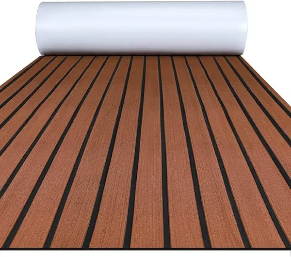 FOCEAN Boat Flooring EVA Foam Boat Decking Faux Teak Marine Flooring Boat Mat Boat Carpet Sheet for Motorboat RV Yacht Kayak Surfboard