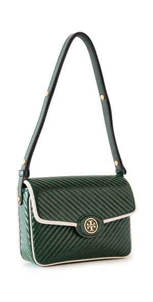 Tory Burch Robinson Patent Quilted Convertible Shoulder Bag