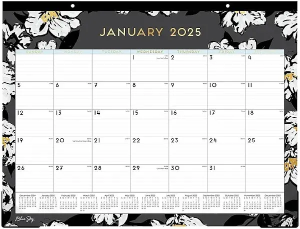 Blue Sky Monthly Desk Pad Planning Calendar