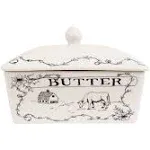 Creative Co-Op Country Stoneware Butter Dish with Lid