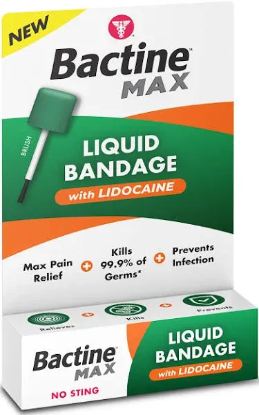 Bactine Max Liquid Bandage .30 Fl Oz New In Box Exp 04/2026