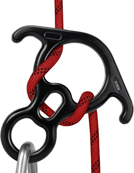 50KN Figure 8 Descender Alloy Belaying Rappelling Gear