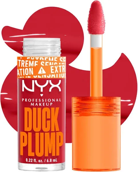 NYX PROFESSIONAL MAKEUP Duck Plump High Pigment Plumping Lip Gloss with Spicy Ginger, Vegan Lip Makeup - Brick Of Time (Rich Terracotta)