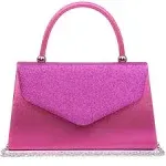 Dasein Women's Evening Bags Formal Party Clutches Wedding Purses Cocktail Prom Handbags with Frosted Glittering (Hot Pink)