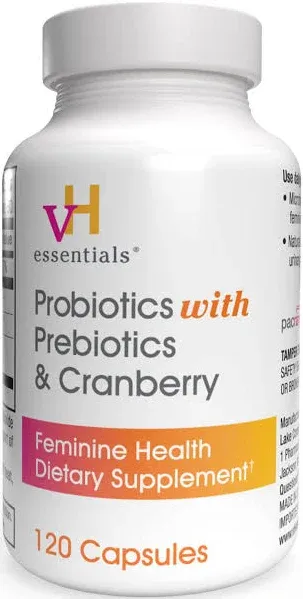 VH Essentials Probiotics with Prebiotics and Cranberry Feminine Health Supplement