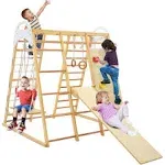 Jungle Gym for Toddlers - 8 in 1 Wooden Gym Playset