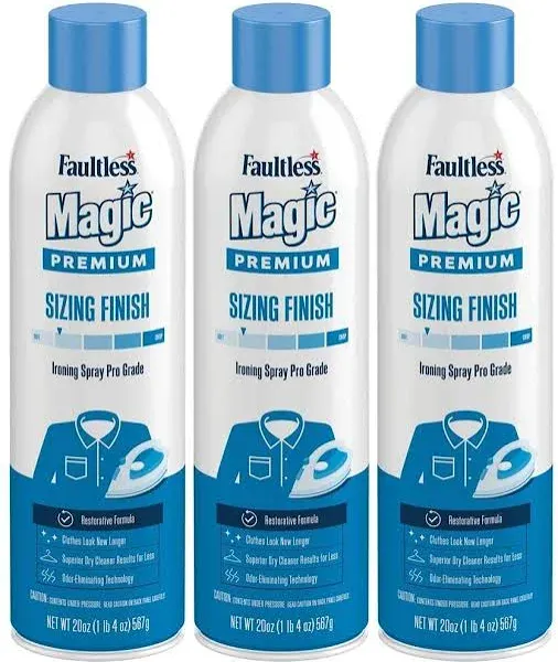 Magic Sizing Fabric Finish Light Body Ironing Spray Fresh Clean Scent 20oz