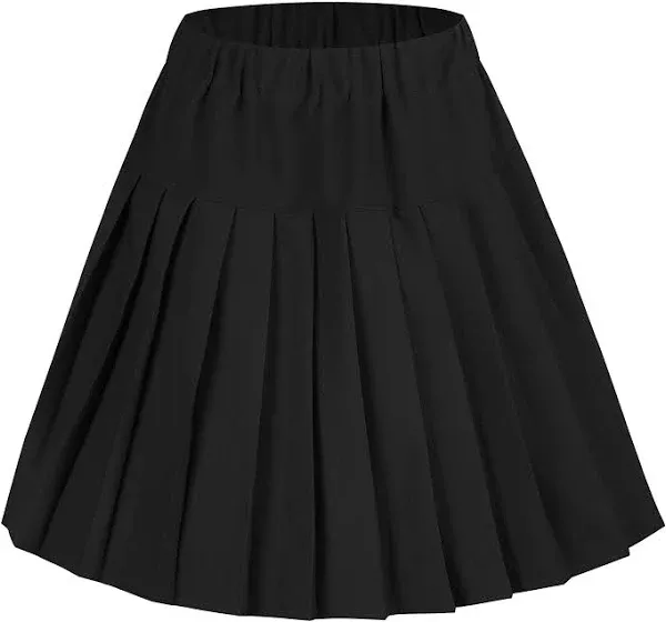 Urban CoCo Women's Elastic Waist Tartan Pleated School Skirt