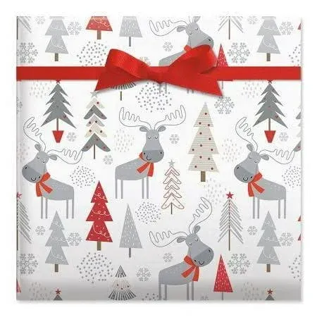 Current Merry Chrismoose Christmas Rolled Wrapping Paper - Premium Jumbo 23-Inch x 32-Foot Gift Wrap Roll, 61 Square Feet Total