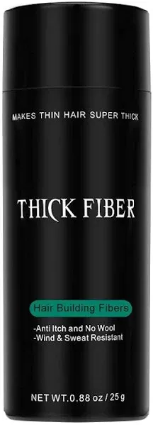 THICK FIBER Hair Fibers for Thinning Hair &amp; Bald spots (DARK BROWN) - 25g Bot...