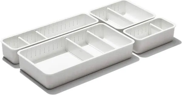 OXO Good Grips 4-Piece Complete Adjustable Drawer Bins with Removable Dividers