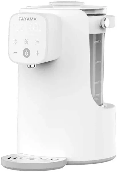 Tayama Digital Hot Water Dispenser 2-Liters/8.5-C<wbr/>up W/ Removable Glass Jug White