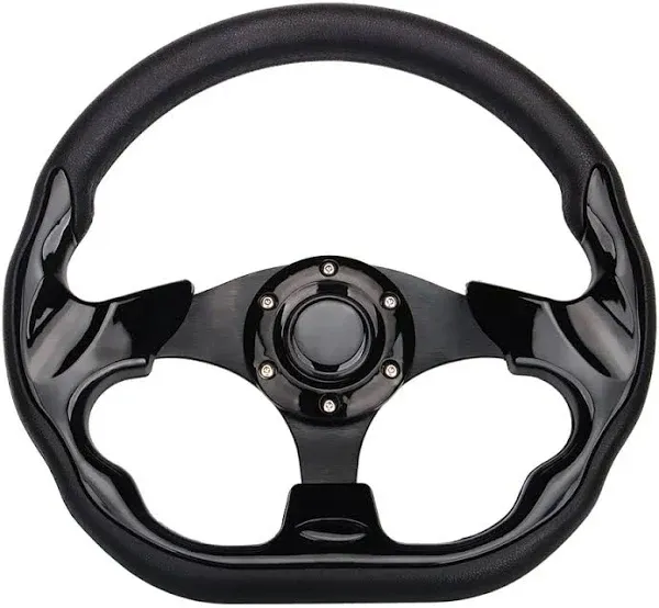 D Shape Style Golf Cart Steering Wheel Universal Design for Club Car Ds and Precedent EZGO RXV & TXT, Yamaha Golf Cart Steering Wheel