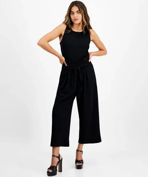 Bar III Womens Petites Crepe Jumpsuit