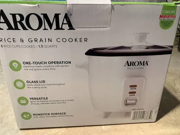 Aroma 6-Cup 1.5Qt. Non-Stick Rice Cooker Model