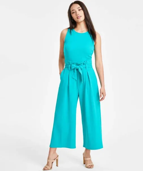 Bar III
Petite Women's Sleeveless Crewneck Tie-Waist Jumpsuit, Created for Macy's