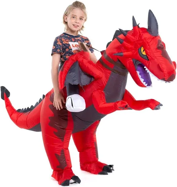 HSCTEK Inflatable Dragon Costume Kids Boys Girls, Blow Up Riding Dragon Costu...