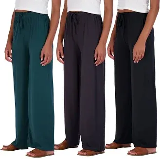 Real Essentials Women's Wide Leg Palazzo Lounge Pants