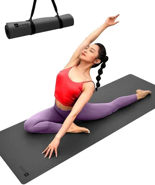 Professional Yoga Mat for Women and Men, 5mm Non-Slip Natural Rubber for Supe...