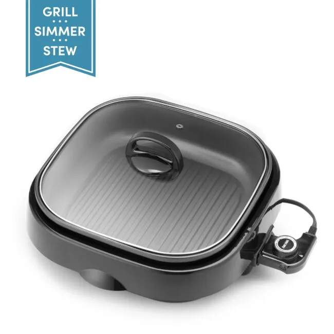 Aroma Housewares ASP-218B Grillet 4Qt. 3-in-1 Cool-Touch Electric Indoor Grill