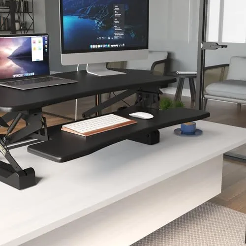 Mount-It! Extra Wide Height Adjustable Standing Desk Converter