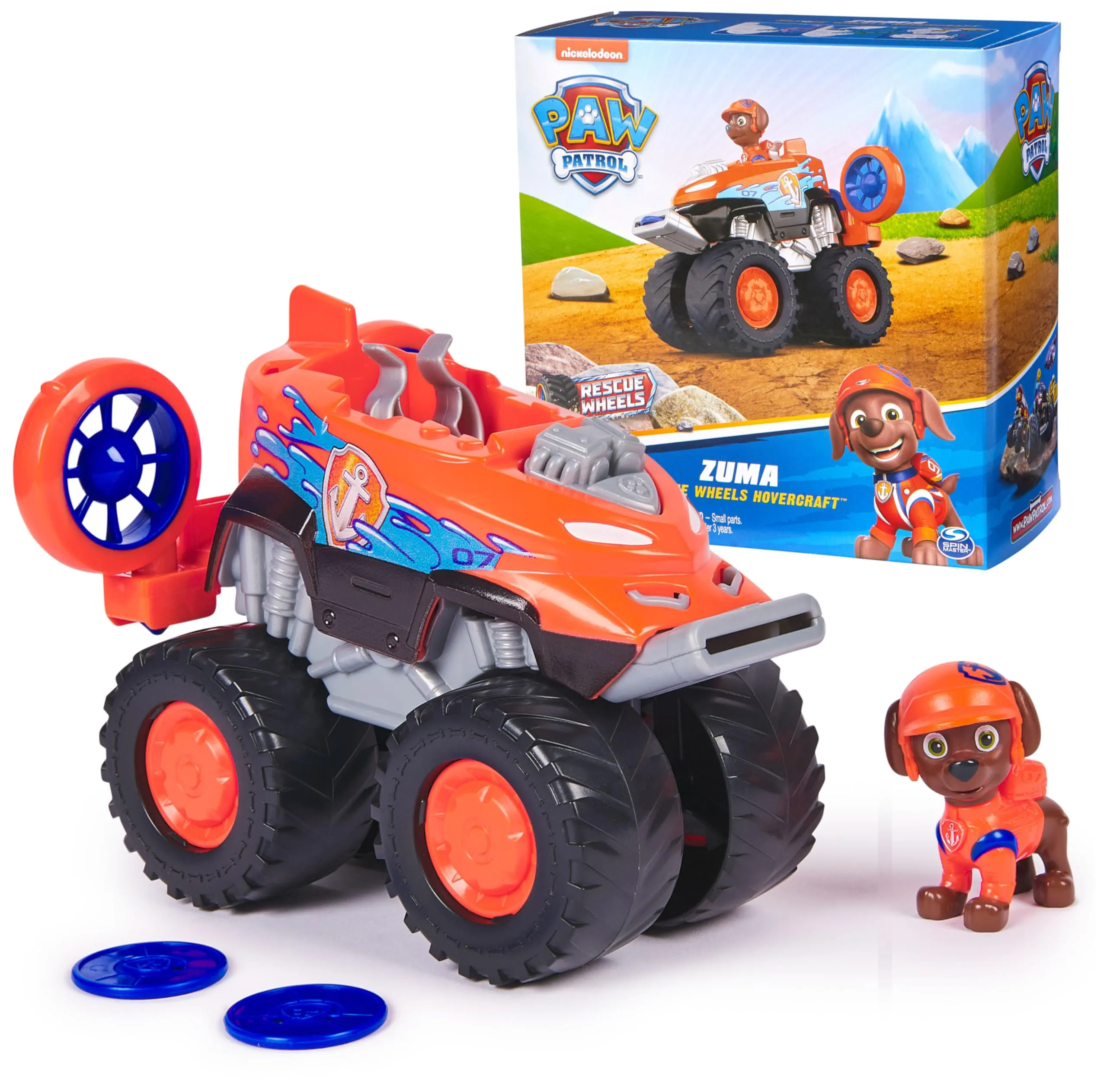 Paw Patrol: Rescue Wheels Zuma’s Hovercraft, Toy Truck with Projectile Launcher and Collectible Action Figure, Kids Toys for Boys & Girls Ages 3+