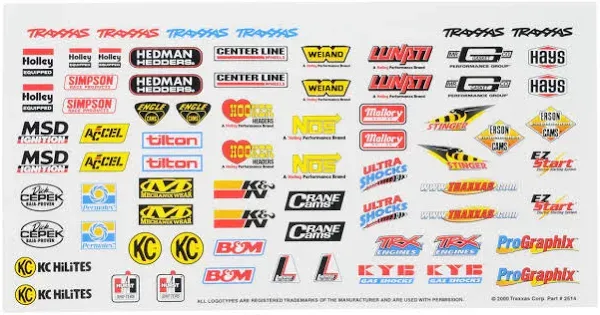 Traxxas 2514 Sponsor Decal Sheet