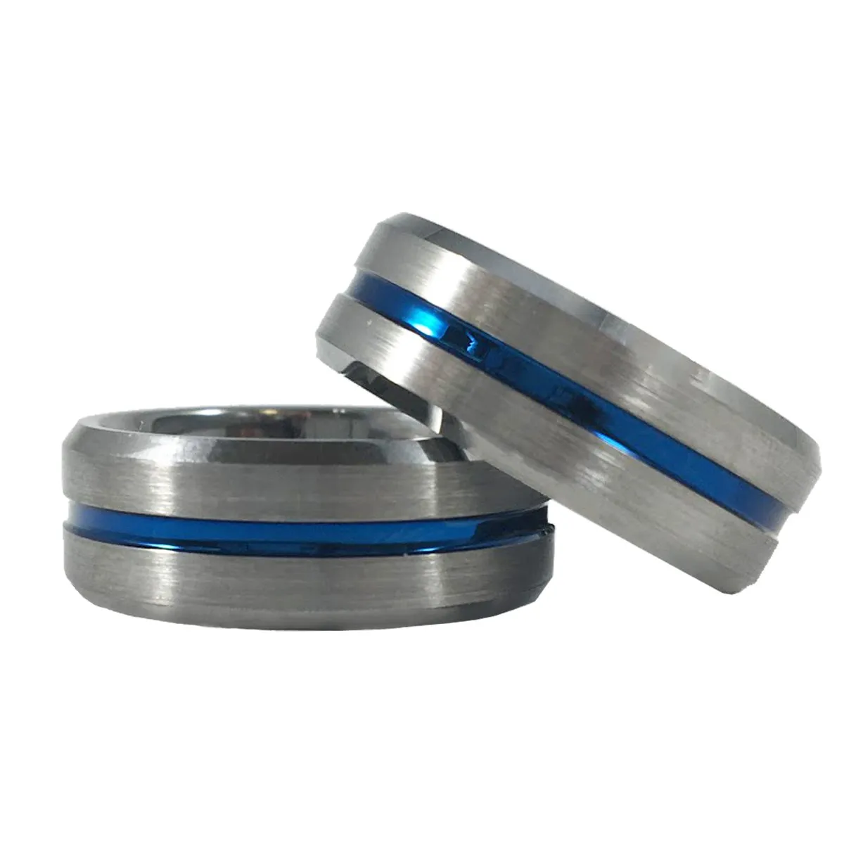 Thin Blue Line Tungsten Ring