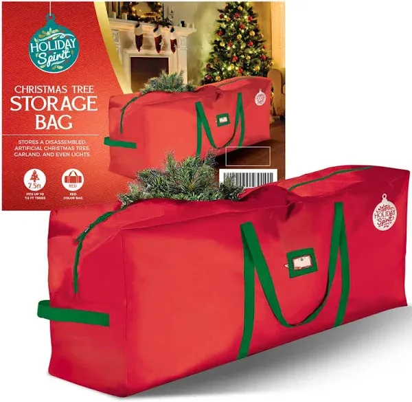 HOLIDAY SPIRIT Christmas Tree Storage Heavy-Duty Tree Bag with Durable Reinforced Handles & Zipper