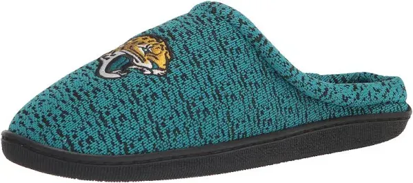 FOCO Men's NFL Logo Poly Knit Cup Sole Slippers, Team Color, 9-1565