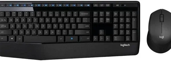 Logitech MK345 Wireless Keyboard Mouse Combos Full-Size Keyboards And Right-Handed Mice Set Optical