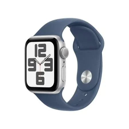 Apple Watch SE (2nd Gen) (GPS, 40mm) - Silver Aluminum Case with White Sport Band, S/M (Renewed)