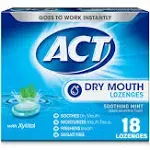 ACT Dry Mouth Soothing Mint Lozenges 18 ea