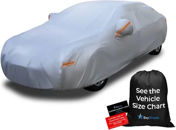 EzyShade 10-Layer Car Cover Waterproof All Weather. See Vehicle Size-Chart for Accurate Fit. Outdoor Full Exterior Covers for Automobiles Sedan Hatch SUV Rain Sun Protection. Size A6 (See Size Chart)